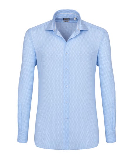 Camicia trendy azzurra con microfantasia bianca francese_0