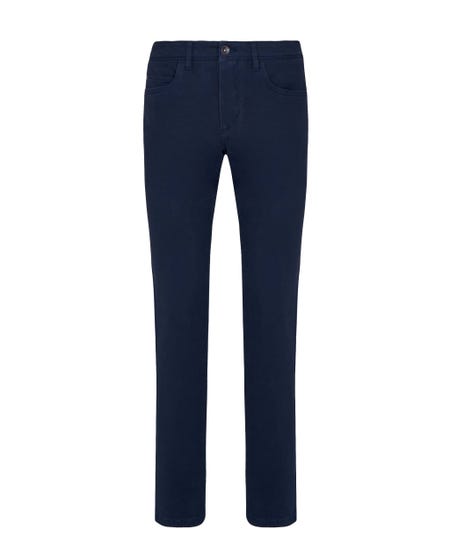 Cotton twill 5 pockets trousers blue navy