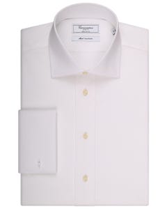 Camicia permanent bianca, polsi doppi, slim palermo francese_0